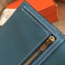 Hermes Blue Jean Clemence Bearn Gusset Wallet