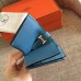 Hermes Blue Jean Clemence Bearn Gusset Wallet