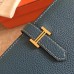 Hermes Blue Jean Clemence Bearn Gusset Wallet