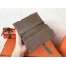 Hermes Taupe Clemence Bearn Gusset Wallet