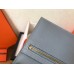 Hermes Blue Lin Epsom Bearn Gusset Wallet