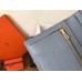 Hermes Blue Lin Epsom Bearn Gusset Wallet