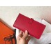 Hermes Red Epsom Bearn Gusset Wallet