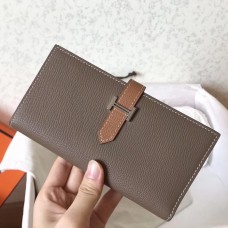 Hermes Bi-Color Epsom Bearn Wallet Taupe/Brown Hermes Bi-Color Epsom Bearn Wallet Taupe/Brown