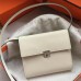 Hermes White Clic 16 Wallet With Strap