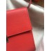 Hermes Red Clic 16 Wallet With Strap