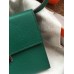 Hermes Green Clic 16 Wallet With Strap