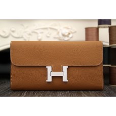 Hermes Constance Wallet In Brown Epsom Leather