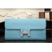 Hermes Constance Wallet In Light Blue Epsom Leather