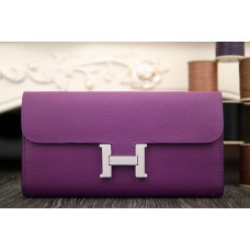 Hermes Constance Wallet In Purple Epsom Leather