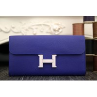 Hermes Constance Wallet In Electric Blue Epsom Leather Hermes Constance Wallet In Electric Blue Epsom Leather
