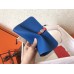 Hermes Bicolor Dogon Duo Wallet In Blue/Piment Leather