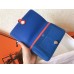 Hermes Bicolor Dogon Duo Wallet In Blue/Piment Leather