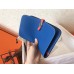 Hermes Bicolor Dogon Duo Wallet In Blue/Piment Leather