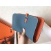 Hermes Bicolor Dogon Duo Wallet In Jean/Orange Leather