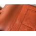 Hermes Bicolor Dogon Duo Wallet In Malachite/Orange Leather
