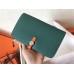 Hermes Bicolor Dogon Duo Wallet In Malachite/Orange Leather