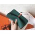 Hermes Bicolor Dogon Duo Wallet In Malachite/Orange Leather