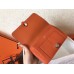 Hermes Bicolor Dogon Duo Wallet In Black/Orange Leather