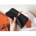 Hermes Bicolor Dogon Duo Wallet In Black/Orange Leather