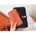 Hermes Bicolor Dogon Duo Wallet In Black/Orange Leather