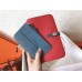 Hermes Bicolor Dogon Duo Wallet In Red/Jean Leather