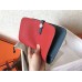 Hermes Bicolor Dogon Duo Wallet In Red/Jean Leather