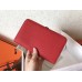 Hermes Bicolor Dogon Duo Wallet In Red/Jean Leather