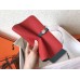 Hermes Bicolor Dogon Duo Wallet In Red/Jean Leather