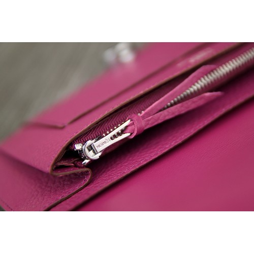 Hermes Hermès Dogon Purple Leather Wallet ()