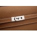 Hermes Kelly Longue Wallet In Brown Clemence Leather