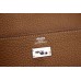 Hermes Kelly Longue Wallet In Brown Clemence Leather