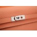 Hermes Kelly Longue Wallet In Crevette Clemence Leather