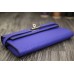 Hermes Kelly Longue Wallet In Electric Blue Clemence Leather