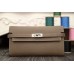 Hermes Kelly Longue Wallet In Etoupe Clemence Leather