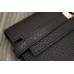 Hermes Kelly Longue Wallet In Black Clemence Leather