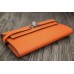 Hermes Kelly Longue Wallet In Orange Clemence Leather