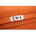 Hermes Kelly Longue Wallet In Orange Clemence Leather