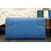 Hermes Kelly Longue Wallet In Jean Blue Epsom Leather