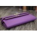 Hermes Kelly Longue Wallet In Purple Epsom Leather