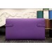 Hermes Kelly Longue Wallet In Purple Epsom Leather