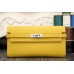 Hermes Kelly Longue Wallet In Yellow Epsom Leather