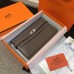 Hermes Kelly Ghillies Wallet In Etoupe Swift Leather