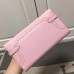 Hermes Kelly Ghillies Wallet In Pink Swift Leather