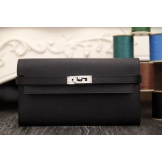 Hermes Kelly Longue Wallet In Black Epsom Leather Hermes Kelly Longue Wallet In Black Epsom Leather