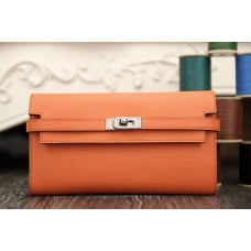 Hermes Kelly Longue Wallet In Crevette Epsom Leather Hermes Kelly Longue Wallet In Crevette Epsom Leather
