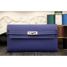 Hermes Kelly Longue Wallet In Electric Blue Epsom Leather Hermes Kelly Longue Wallet In Electric Blue Epsom Leather