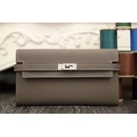 Hermes Kelly Longue Wallet In Etoupe Epsom Leather Hermes Kelly Longue Wallet In Etoupe Epsom Leather