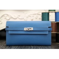 Hermes Kelly Longue Wallet In Jean Blue Epsom Leather Hermes Kelly Longue Wallet In Jean Blue Epsom Leather