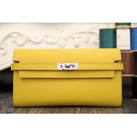 Hermes Kelly Longue Wallet In Yellow Epsom Leather Hermes Kelly Longue Wallet In Yellow Epsom Leather